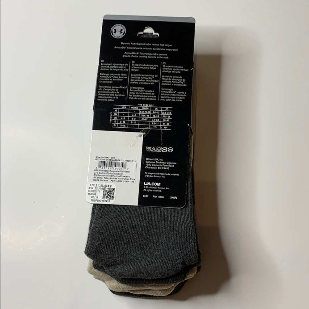 Men’s under armour training crew socks - Picture 3 of 3